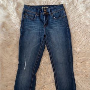 high rise medium wash jeans